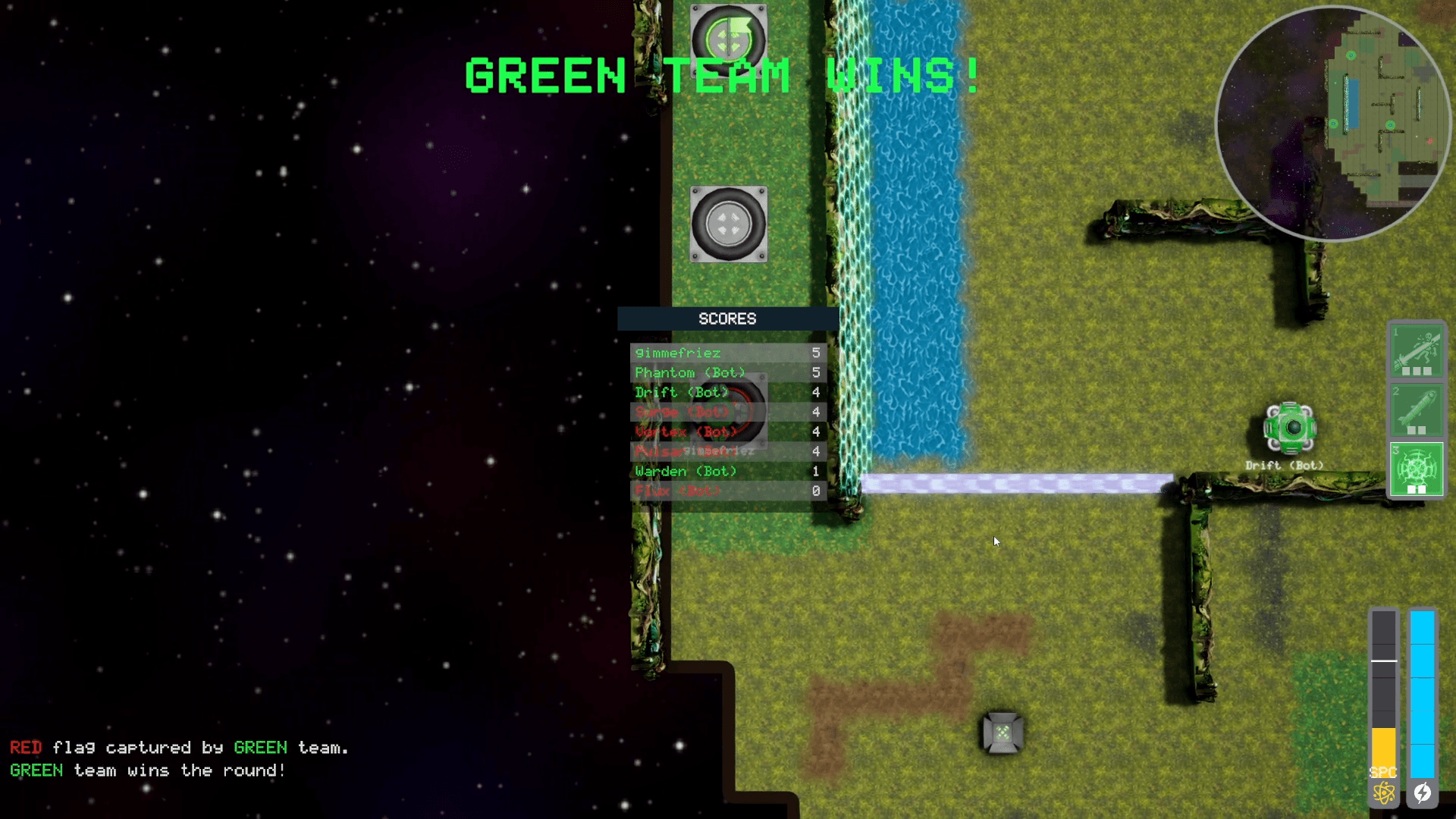 Capture the flag match victory screen