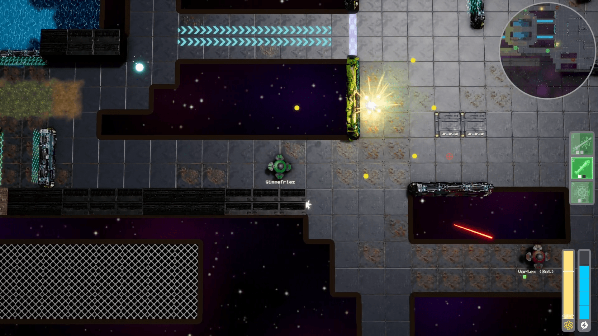 Explosive firefight with dynamic lighting